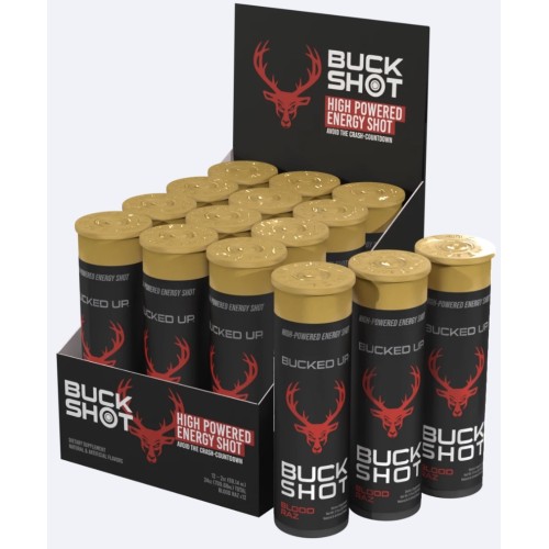 BUCKED UP, PREMIUM Buck шот вкус Blood Raz (Кровавая малина), 12 шт, 59 мл каждый (12 порций)